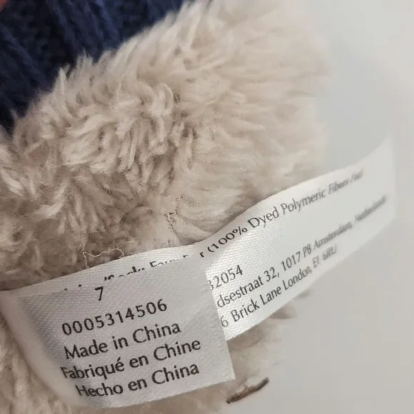 Free People Faux Fur Sleepover Booties 7 Socks Blue Yellow Checkered Cozy - Picture 7 of 9